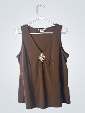 Brown Sleeveless Top