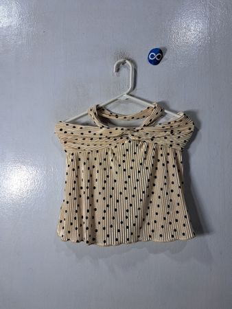 Polka Dot Pleated Top