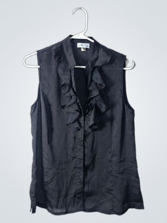 Tahari Black Polka Dot Blouse