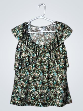 Dressbarn Floral Ruffle Top