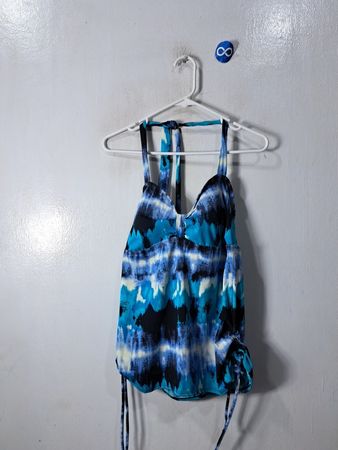 Blue Tie-Dye Halter Top