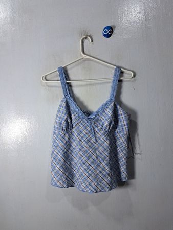 Blue Plaid Top