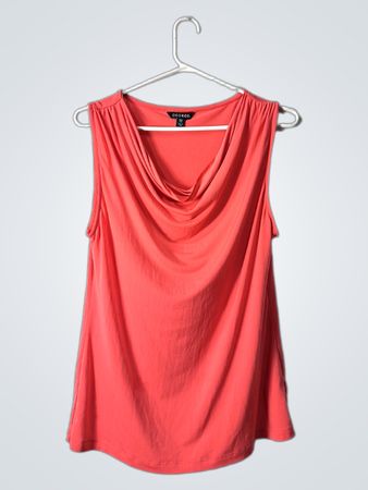 George Coral Sleeveless Cowl Neck Top