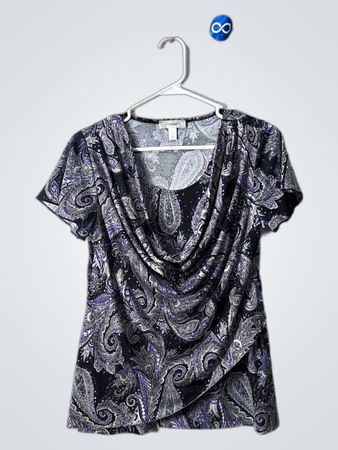 Dressbarn Paisley Cowl Neck Top