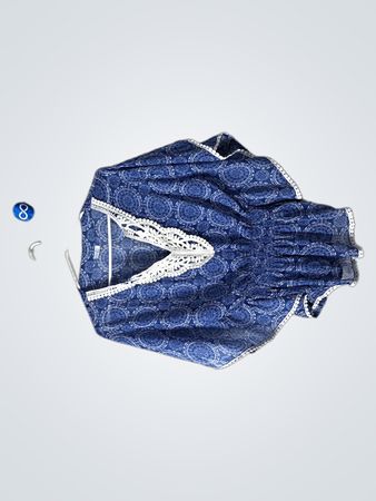 Blue and White Paisley Blouse