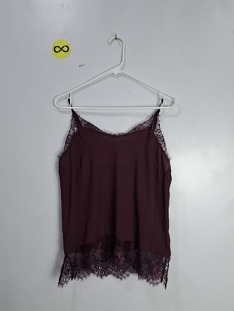 Shinestar Maroon Lace Trim Camisole