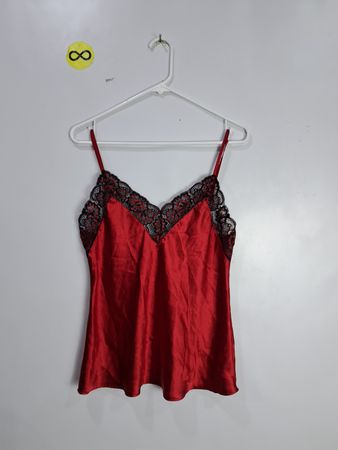 Red Lace-Trimmed Camisole