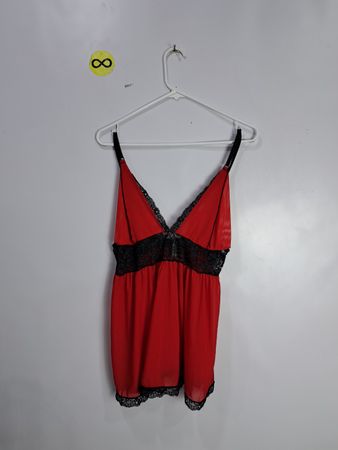 Red Lace-Trimmed Chemise