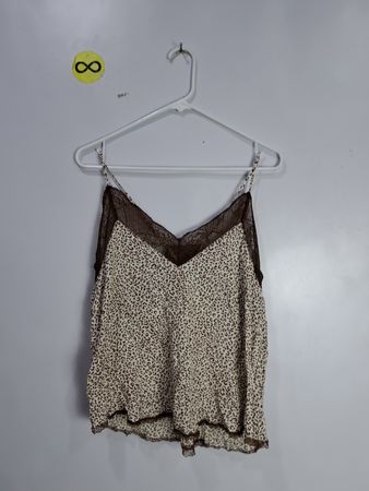 Leopard Print Camisole with Lace Trim