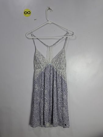 Dress with White and Blue Pattern