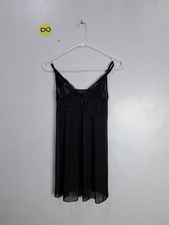 Black Lace Trim Chemise