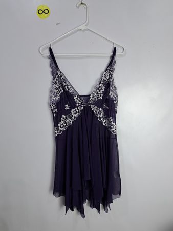 Purple Lace-Trimmed Chemise