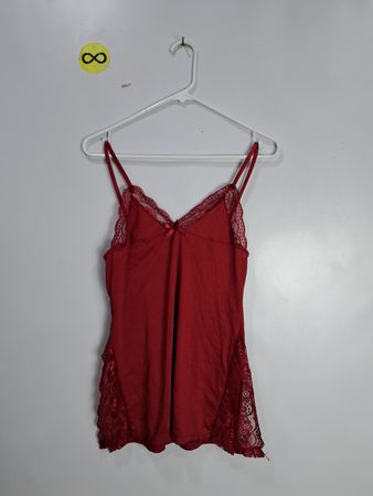 Unbranded Red Lace Trim Cami Top