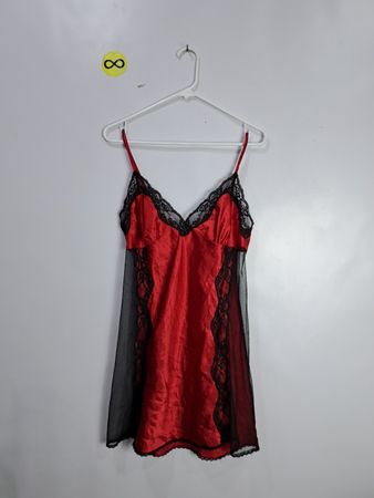 Secret Treasures Red Lace Trim Chemise