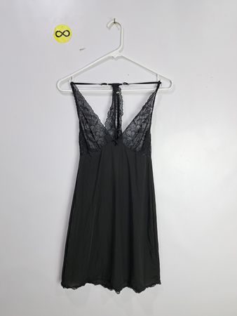 Black Lace Trim Chemise