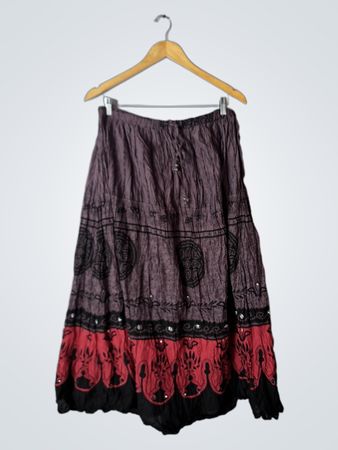 Brown and Red Skirt