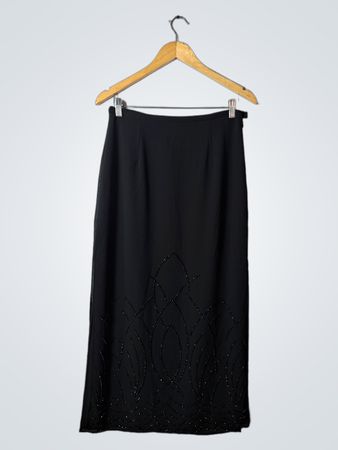 Black Skirt with Beaded Design