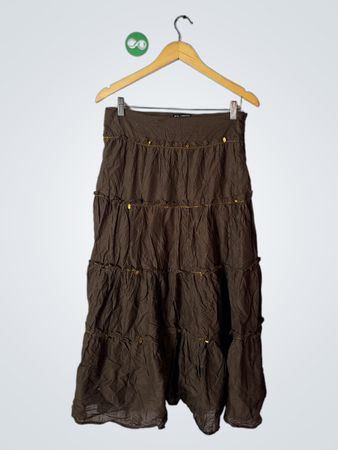 Brown Tiered Skirt