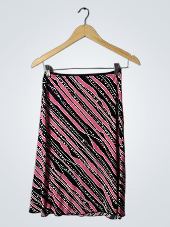 Pink and Black Patterned Skirt