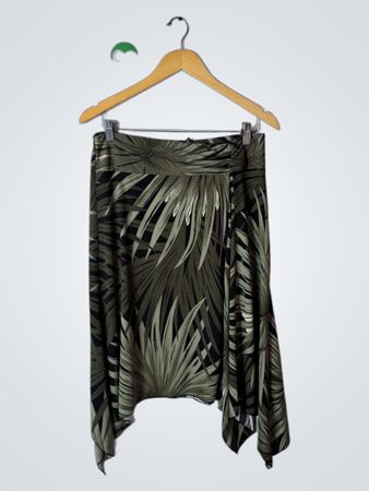 New York & Company Palm Print Midi Skirt