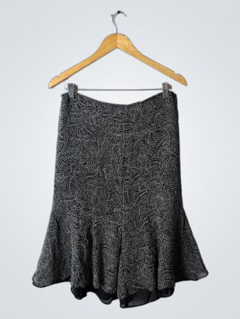 Allison Taylor Black Paisley Mini Skirt