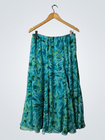 Ruby Rd. Teal Green Floral Skirt