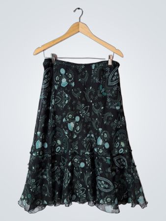 Black Floral Skirt