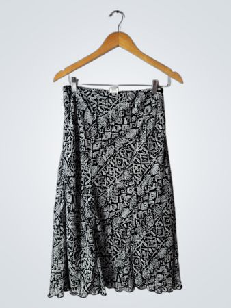 Black and White Patterned Skirt