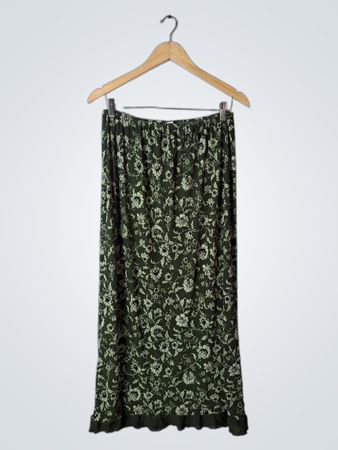 Jaclyn Smith Classic Green Floral Skirt