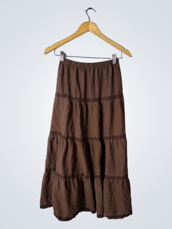 Brown Tiered Skirt