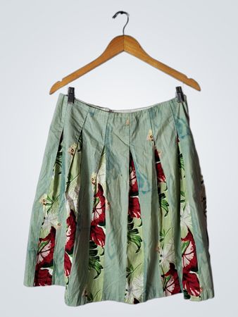 Pleated Floral Skirt
