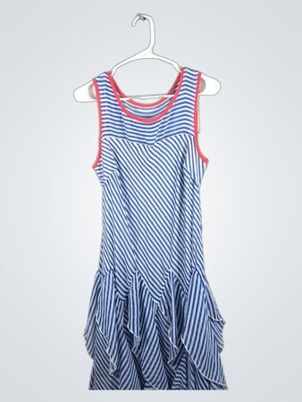 Blue and White Striped Dress