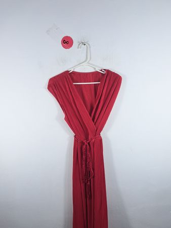 Red Pleated Dress
