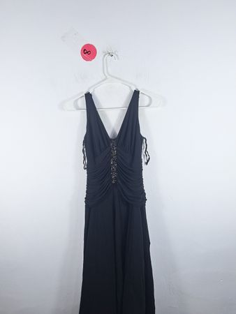 Anne Klein Black Ruched Maxi Dress