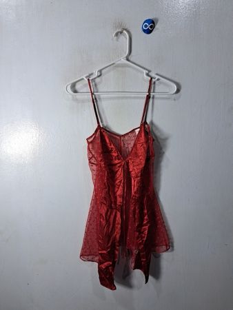 Unbranded Red Sheer Polka Dot Cami Top