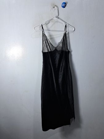 Unbranded Black Lace Trim Slip Dress