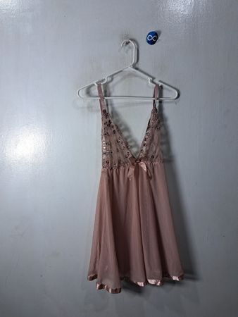 Pink Lace Trim Chemise