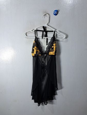 Black and Yellow Lace Chemise