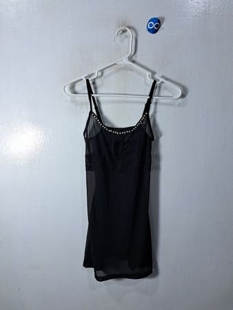 Obsessive Black Sheer Cami Slip Dress