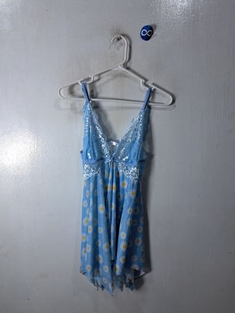 Blue Floral Lace Chemise