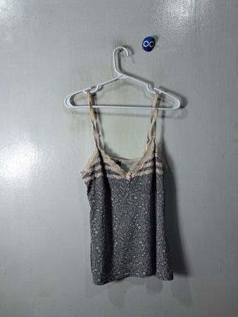 Gray Lace-Trimmed Camisole