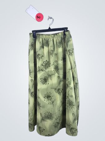 More Promises Green Floral Midi Skirt