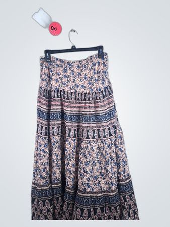 Chaps Floral Tiered Maxi Skirt