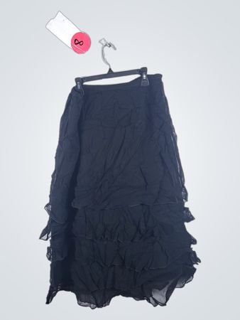 IMIRA Black Ruffled Skirt