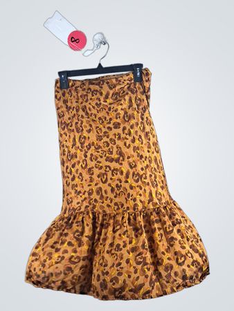 Brown Leopard Print Skirt