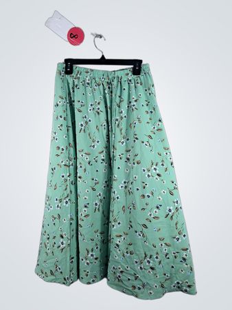 Green Floral Skirt