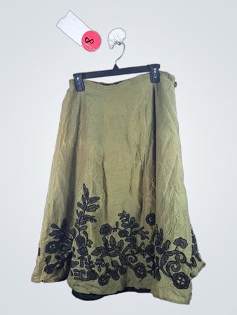 Chico's Green Floral Skirt