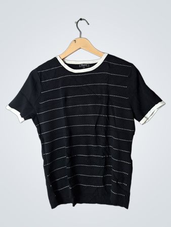 Rino Rossi Black and White Striped T-Shirt