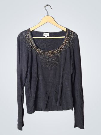 Cleo Black Long-Sleeve Top