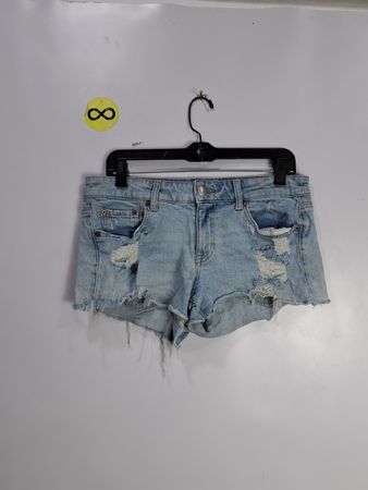 Light Blue Distressed Denim Shorts